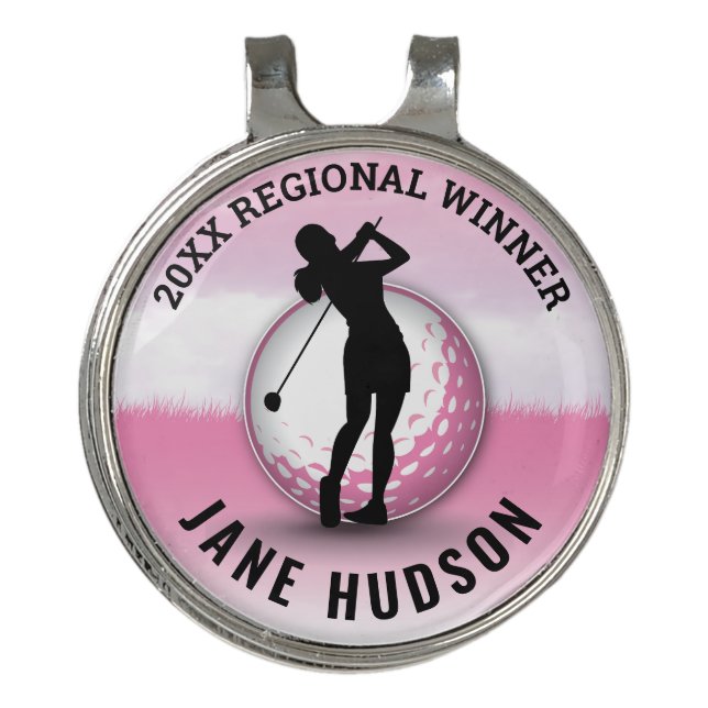 Women Elegant Golf Monogram Design Golf Hat Clip (Front)