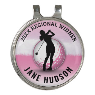 Women Elegant Golf Monogram Design Hat Clip