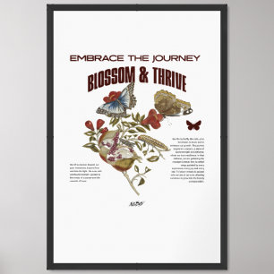 Women Empowerment Blossom & Thrive Botanical  Framed Art