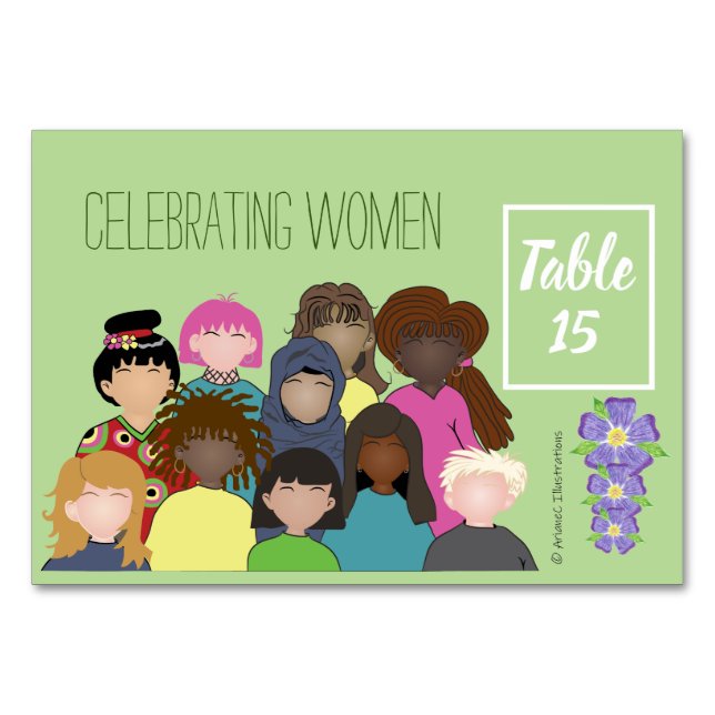 Women empowerment event table number card (Front)