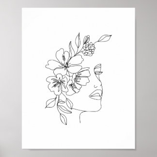Women face line art  poster