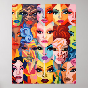 Women faces poster