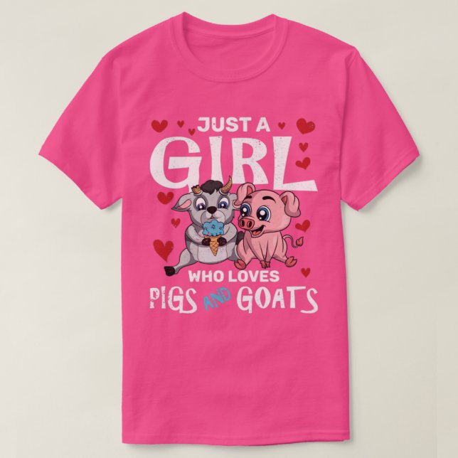Women Farmer Farm Animal Goat Girls Farming Cute P T-Shirt (Design Front)
