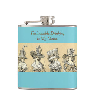Women Fashion Drinking Alcohol Hats Quote Retro Flask