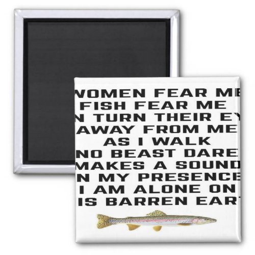 Women fear me fish fear me magnet