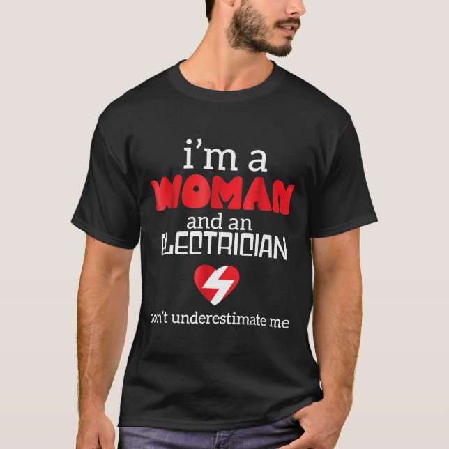 Women Female Electrician Apprentice Christmas Gift T-Shirt (Front)