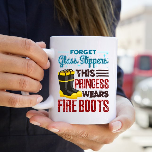 Women Firefighter This Princess Wears Fire Boots Two-Tone Coffee Mug (Creator Uploaded)