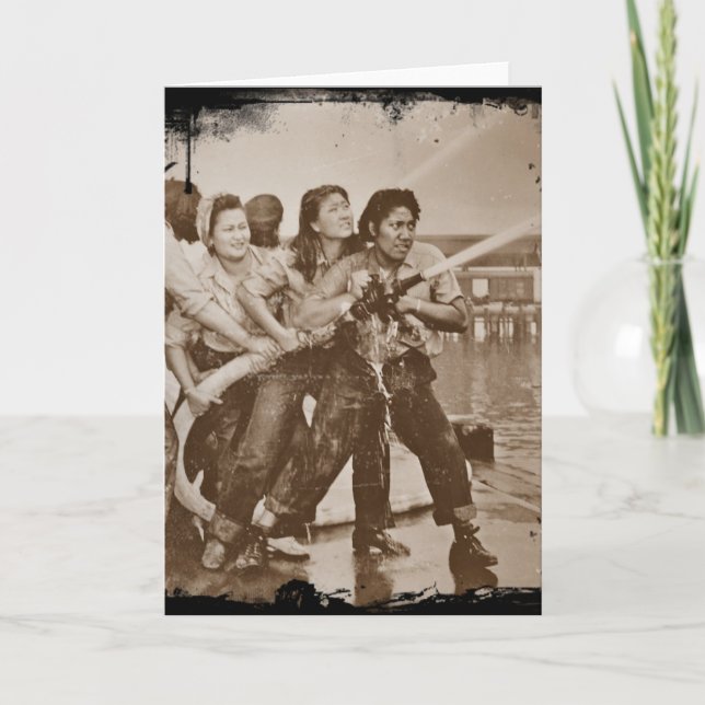 Women Firefighters Pearl Harbor December 7 Card (Front)