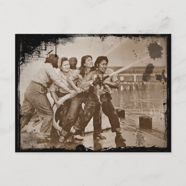 Women Firefighters Pearl Harbor December 7 Postcard (Front)