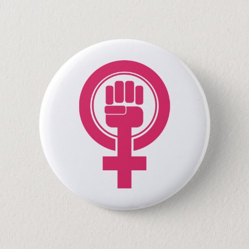Women Fist Resist Symbol Button