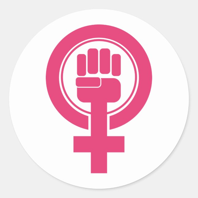 Women Fist Resist Symbol Classic Round Sticker (Front)