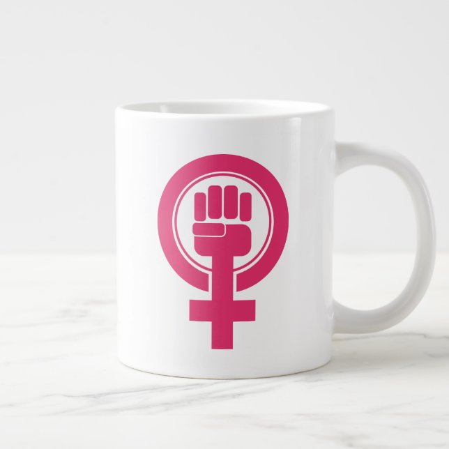 Women Fist Resist Symbol Giant Coffee Mug (Right)