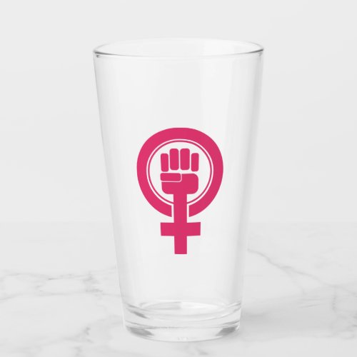 Women Fist Resist Symbol Glass