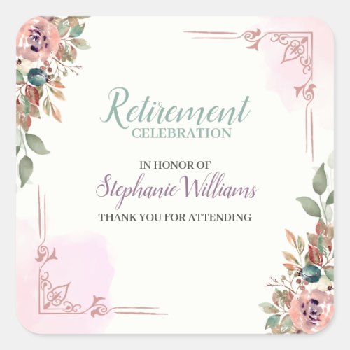 Women Floral Classic Elegant Retirement Party