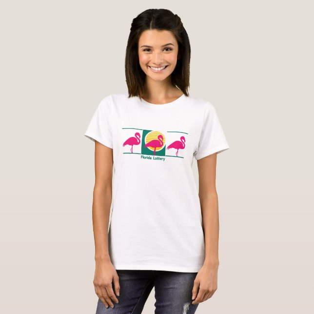Women Florida Lottery White T-shirt  (Front Full)