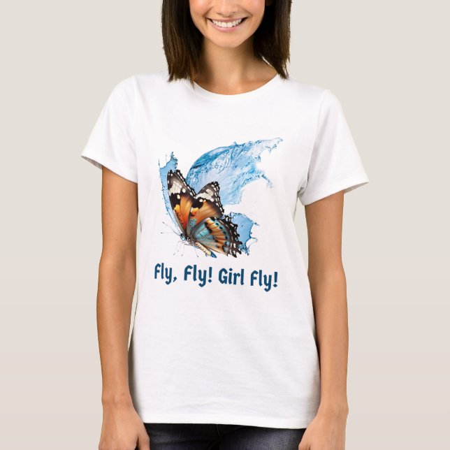 Women Fly Design T-Shirt (Front)