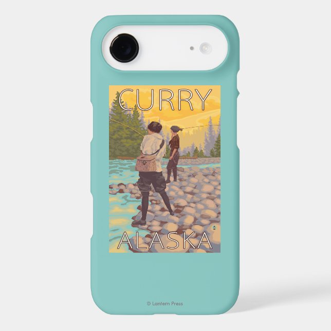 Women Fly Fishing - Curry, Alaska Case-Mate iPhone Case (Back)