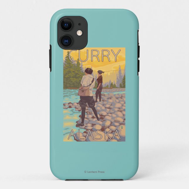 Women Fly Fishing - Curry, Alaska Case-Mate iPhone Case (Back)