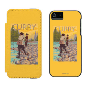 Women Fly Fishing - Curry, Alaska iPhone SE/5/5s Wallet Case