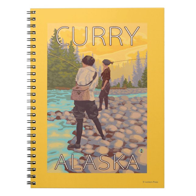 Women Fly Fishing - Curry, Alaska Notebook (Front)