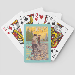 Women Fly Fishing - Curry, Alaska Poker Cards