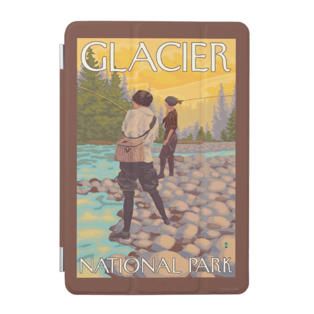 Women Fly Fishing - Glacier National Park, MT iPad Mini Cover (Front)