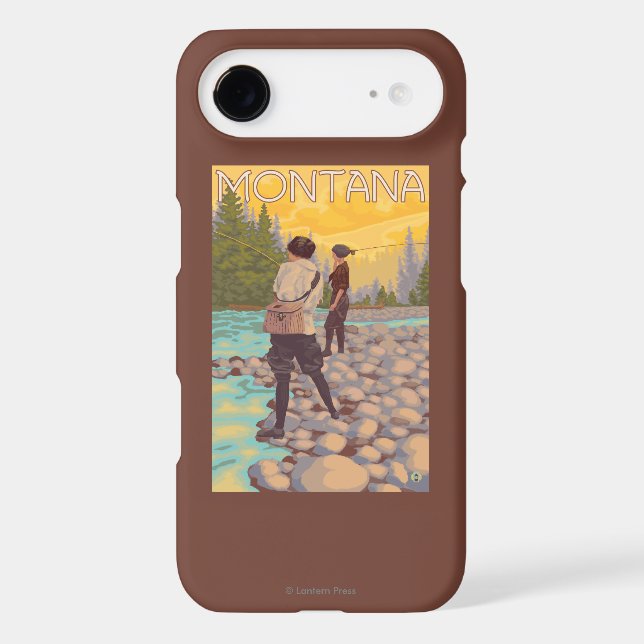 Women Fly Fishing - Montana Case-Mate iPhone Case (Back)