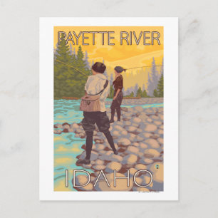 Women Fly Fishing - Payette River, Idaho Postcard