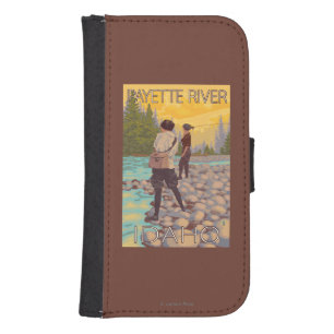 Women Fly Fishing - Payette River, Idaho Galaxy S4 Wallet Case