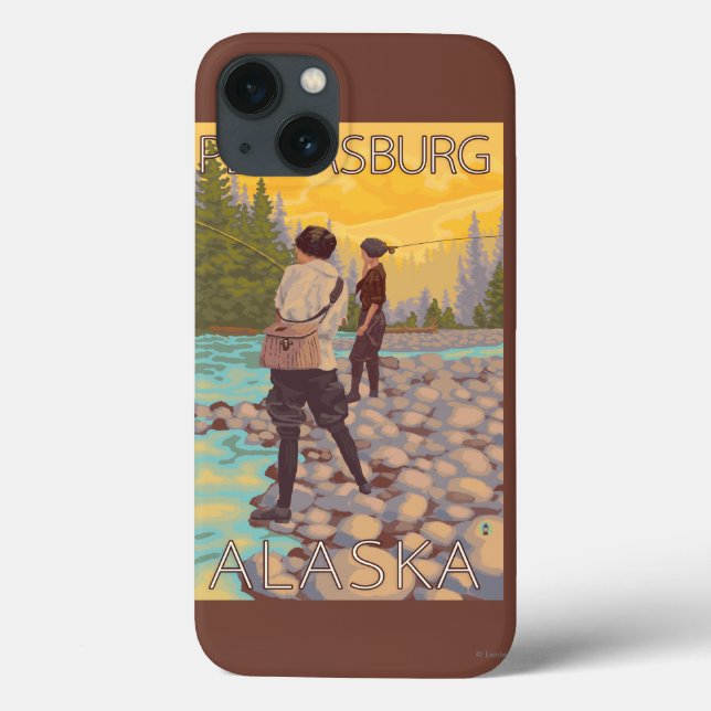Women Fly Fishing - Petersburg, Alaska Case-Mate iPhone Case (Back)