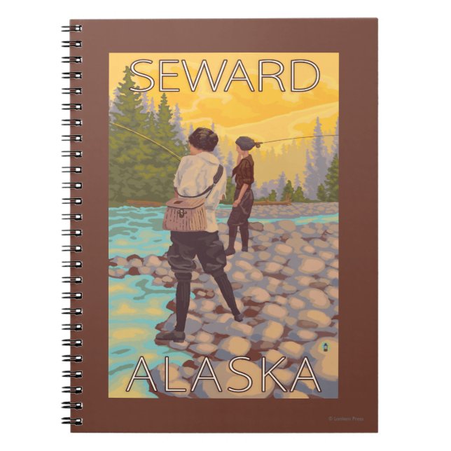 Women Fly Fishing - Seward, Alaska Notebook (Front)