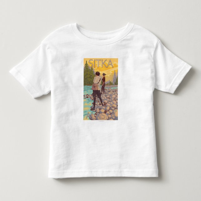 Women Fly Fishing - Sitka, Alaska Toddler T-shirt (Front)
