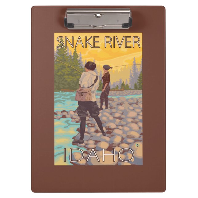 Women Fly Fishing - Snake River, Idaho Clipboard (Front)