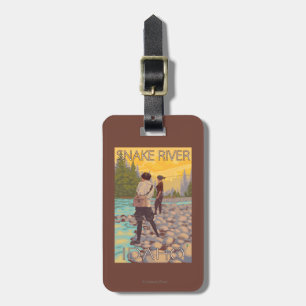 Women Fly Fishing - Snake River, Idaho Luggage Tag