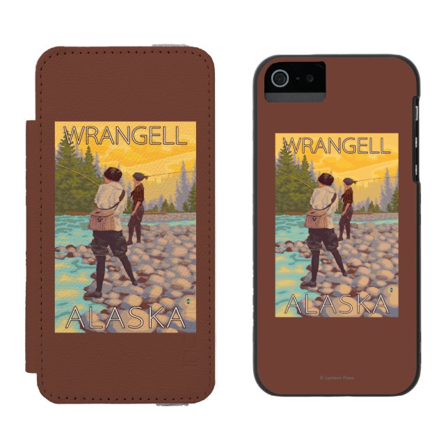 Women Fly Fishing - Wrangell, Alaska Incipio iPhone Wallet Case (Side by Side)