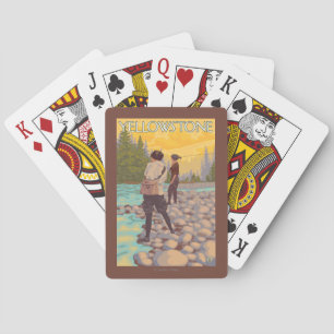 Women Fly Fishing - Yellowstone National Park Poker Cards
