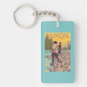 Women Fly Fishing - Yukon, Alaska Keychain