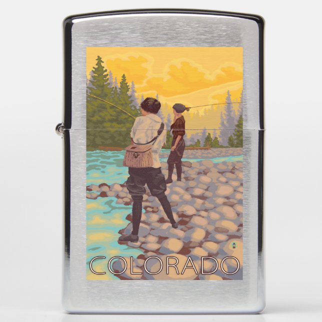 Women Fly FishingColorado Zippo Lighter (Front)