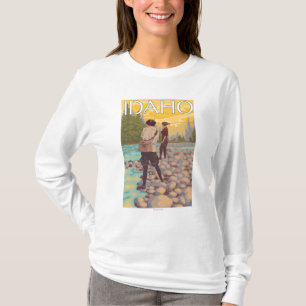 Women Fly FishingIdahoVintage Travel Poster T-Shirt