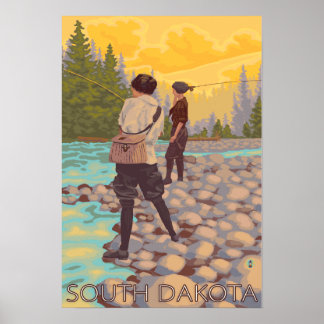 Women Fly FishingSouth Dakota Poster