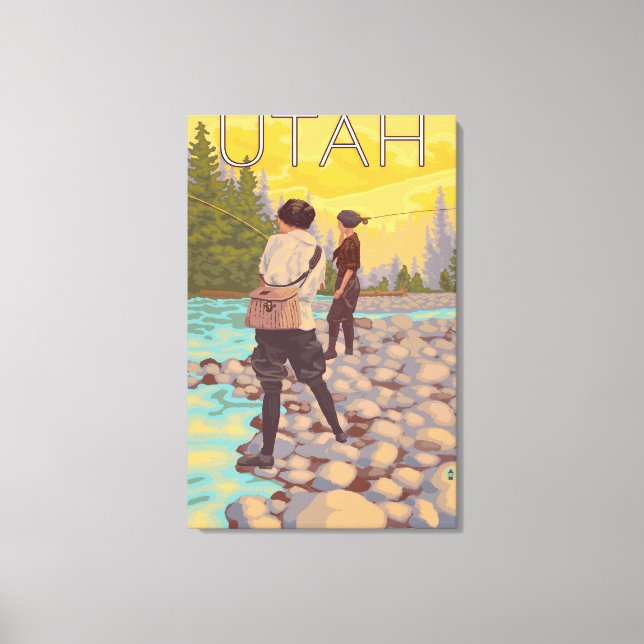 Women Fly FishingUtah Canvas Print (Front)