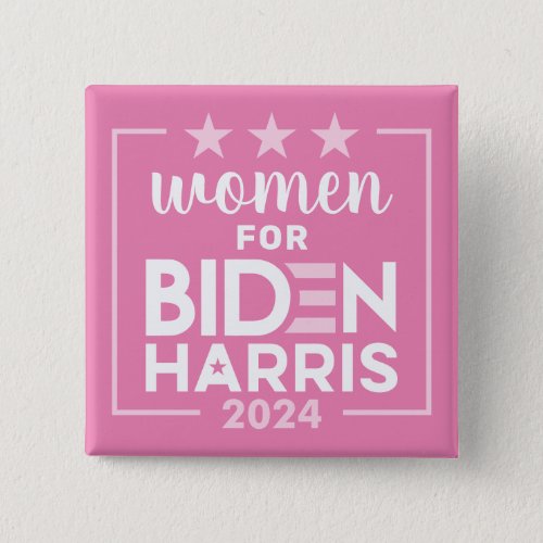 Women for Biden Harris _ 2024 pink design Button