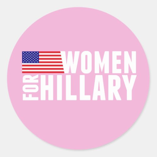 Women for Hillary Pink Classic Round Sticker
