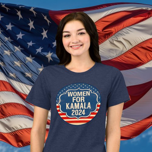 Women for Kamala 2024 American Flag Womens Tri_Blend Shirt