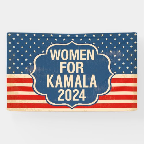 Women for Kamala 2024 Election American Flag Banner