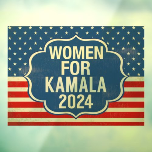 Women for Kamala 2024 Election American Flag Window Cling