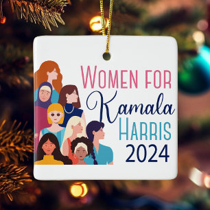 Women for Kamala Harris 2024 Election Christmas Ceramic Ornament