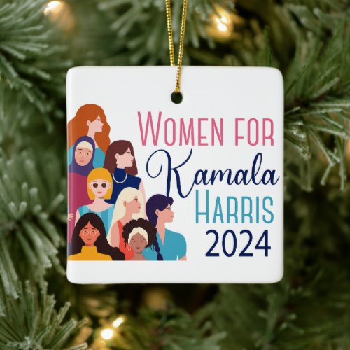 Women for Kamala Harris 2024 Election Christmas Ceramic Ornament