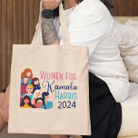 Women for Kamala Harris 2024 Election Tote Bag<br><div class="desc">Beautiful political tote bag with a drawing of women of many ethnicities and races for a democrat woman voting for Kamala Harris in the 2024 presidential election. Black,  Hispanic,  Muslim,  Caucasian and all races join together as a feminist group to vote for our first female president.</div>