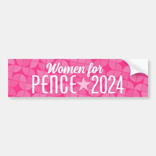 Women for Mike Pence 2024 _ Rediscover America Bumper Sticker
